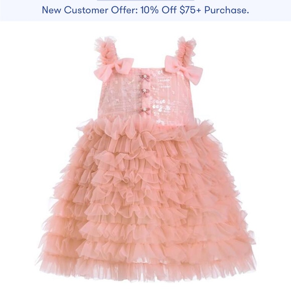Elegant Pink Ruffled Kids Formal Dress
